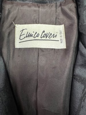 Chaqueta Blazer Vintage Enrico Coveri - Efecto Cocodrilo Jacquard Negro - Imagen 3